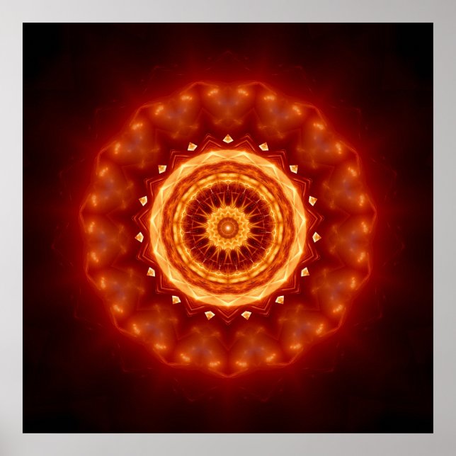 Mandala Golden Blossom Poster (Framsidan)