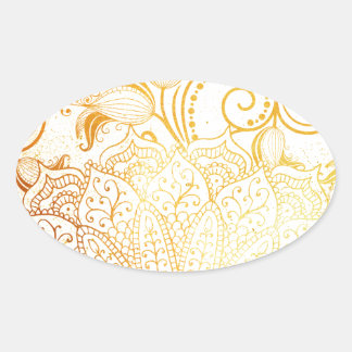 Mandala - Golden brush Ovalt Klistermärke