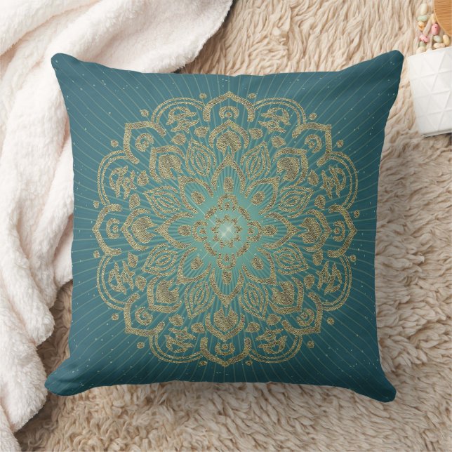 MANDALA Golden Rosette - Pillow Kudde (Filt)