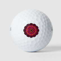 Mandala Golf Bollar - Rosa, rött, Lila och Orange
