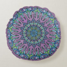 Mandala Golv Pillow Cushion - TearDrop Lavender