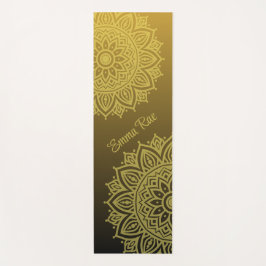 Mandala Gradient Black Guld Yoga Mat