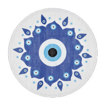 Mandala Grekiska Evil Öga Blue White