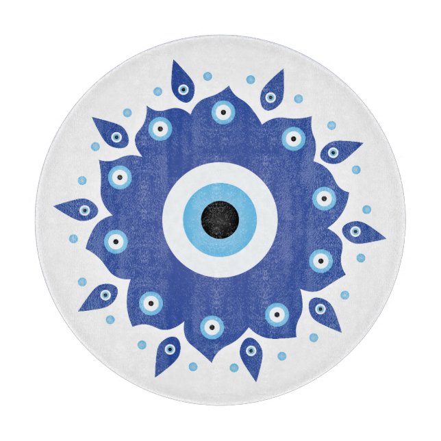 Mandala Grekiska Evil Öga Blue White (Framsidan)