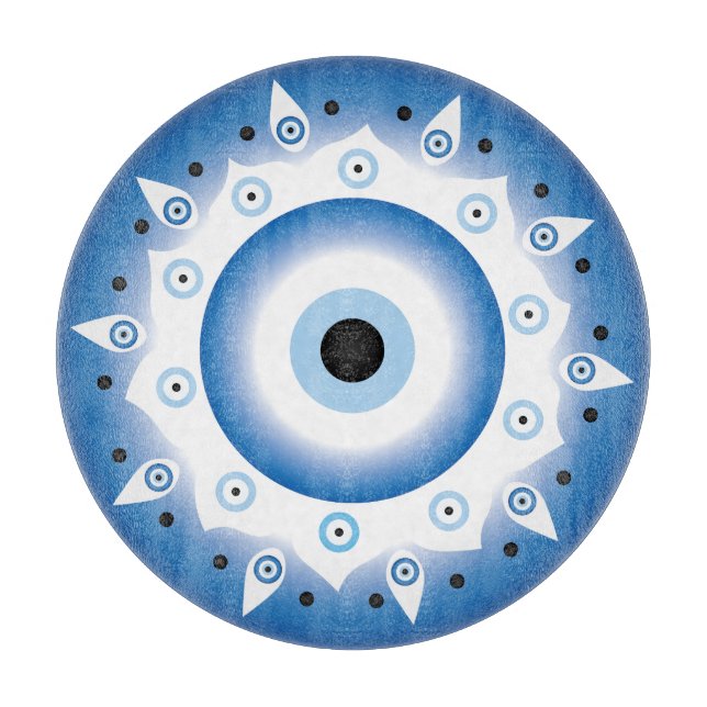 Mandala Grekiska Evil Öga Blue White (Framsidan)