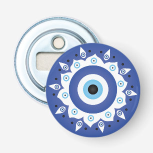 Mandala Grekiska Evil Öga Blue White Flasköppnare
