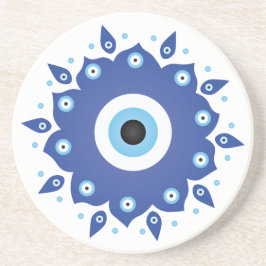 Mandala Grekiska Evil Öga Blue White Underlägg