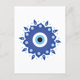 Mandala Grekiska Evil Öga Blue White Vykort