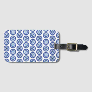 Mandala Grekiska Evil Öga Mönster Blue White Bagagebricka