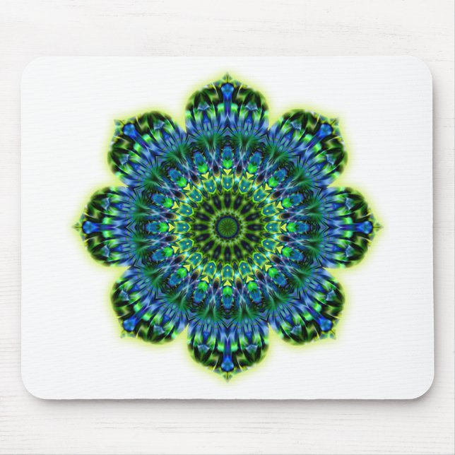 Mandala grön blå musmatta (Framsidan)