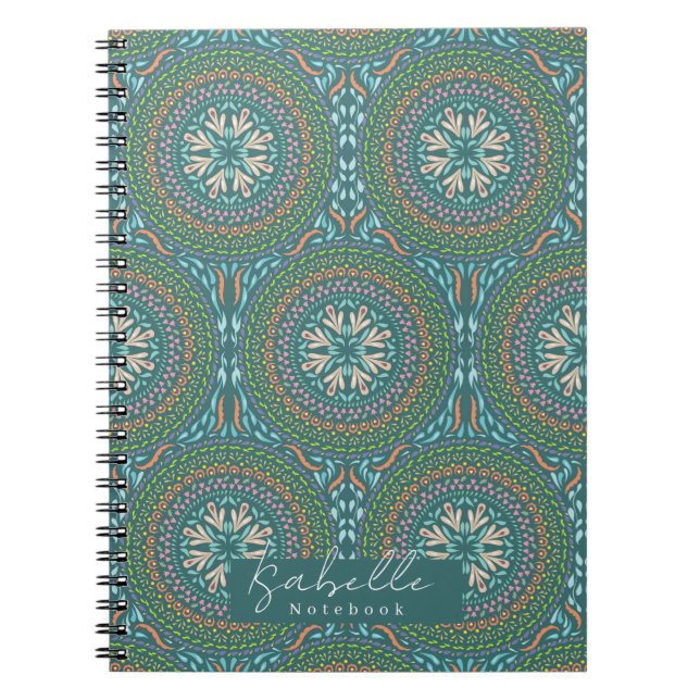 Mandala Grönt Anteckningsbok (Framsidan)