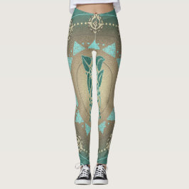 Mandala Grönt Beige - Leggings