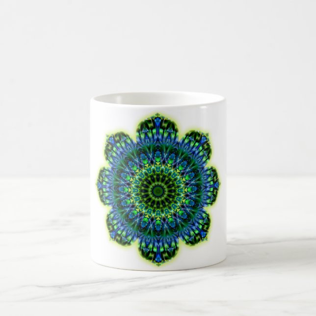 Mandala grönt blue kaffemugg (Center)