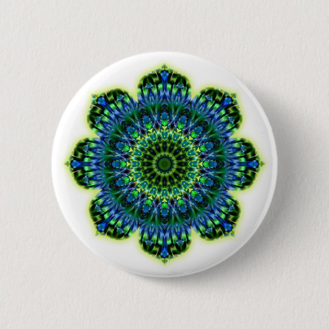 Mandala grönt blue knapp (Framsida)