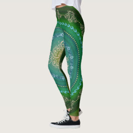 Mandala Grönt Blue - Leggings