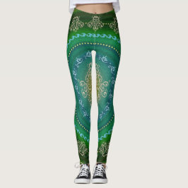 Mandala Grönt Blue - Leggings