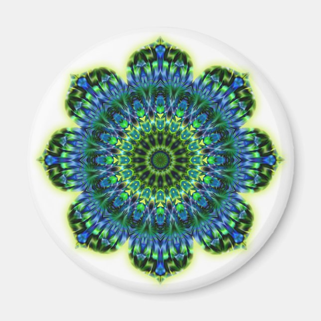 Mandala grönt blue magnet (Framsidan)