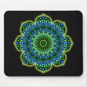 Mandala grönt blue Svart Musmatta