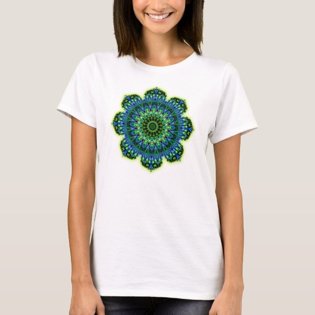 Mandala grönt blue t-shirt (Framsida)