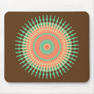 Mandala-grönt, orange indisk musmatta