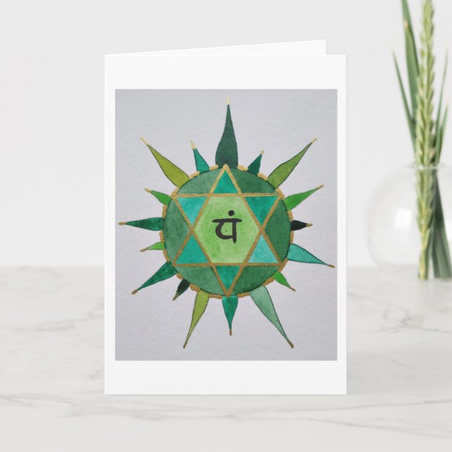 Mandala grün helgkort (Framsida)