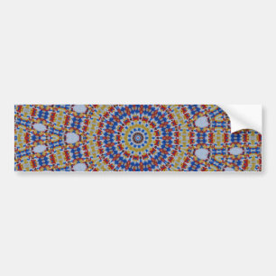 Mandala gul blå bildekal