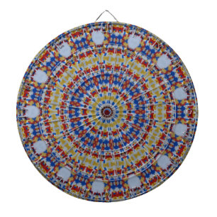 Mandala gul blå darttavla