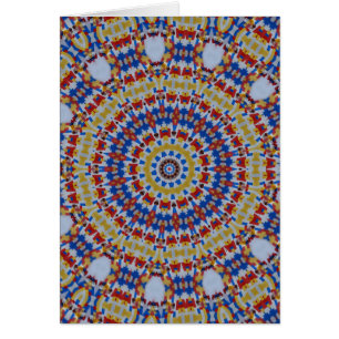 Mandala gul blå hälsningskort