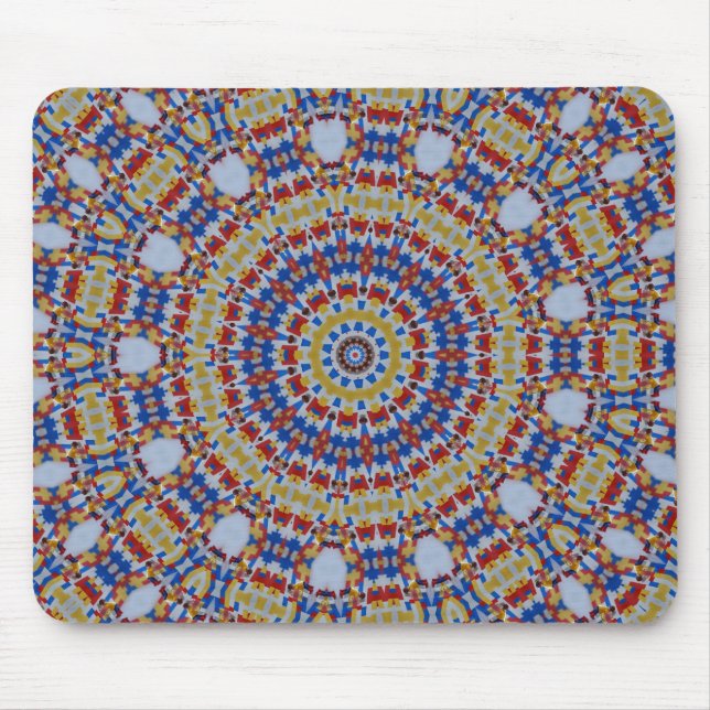 Mandala gul blå musmatta (Framsidan)