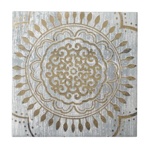 Mandala Guld Design Kakelplatta