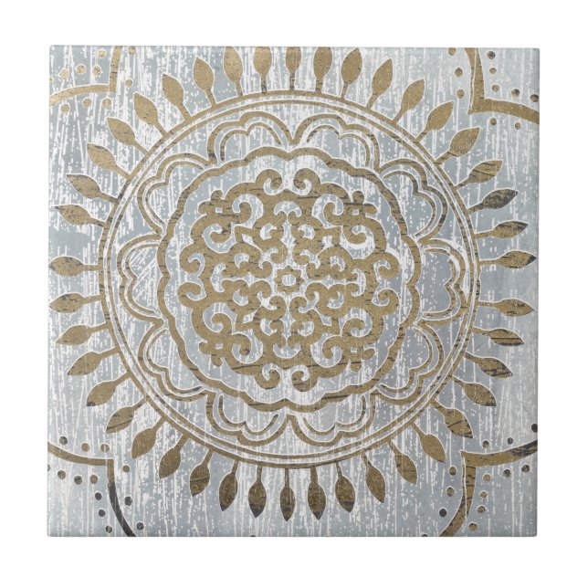 Mandala Guld Design Kakelplatta (Framsidan)