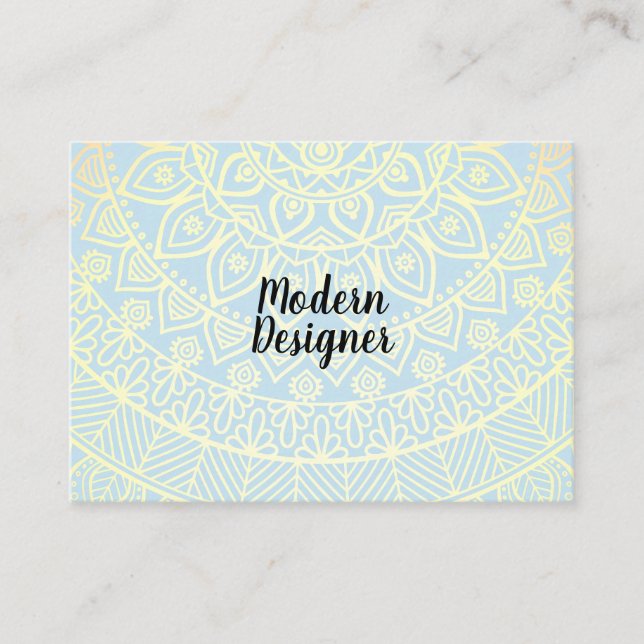 Mandala Guld Mönster och Grunge Visitkort (Framsida)