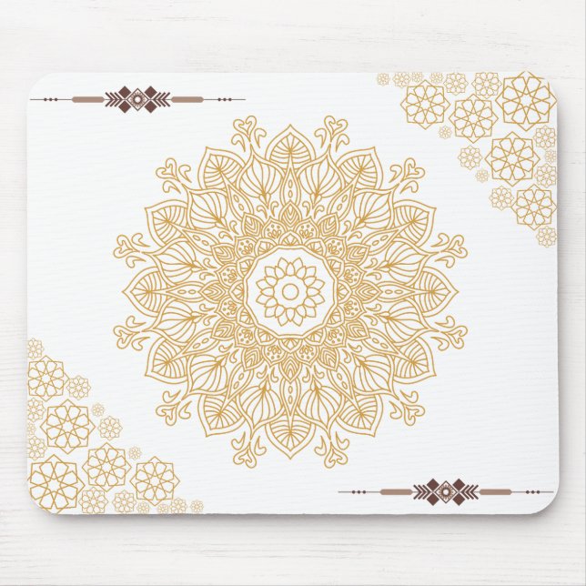 Mandala Guld Mouse Pad Musmatta (Framsidan)
