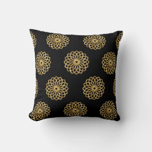 Mandala Guld och Black Kudde