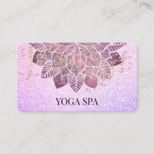 *~* Mandala + Guld Rosa Glitter Andlig Yoga Visitkort