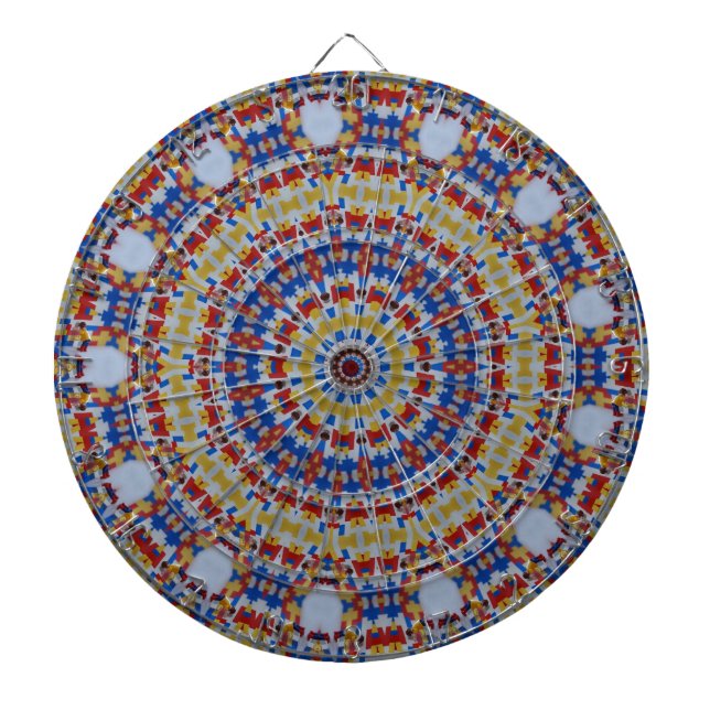Mandala gult blue darttavla (Framsidan)