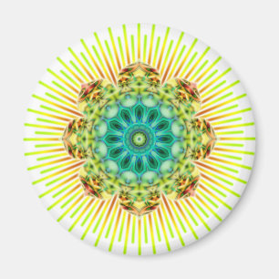 Mandala gult grönt gör en egen bakgrund magnet