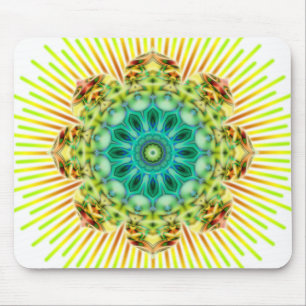 Mandala gult grönt gör en egen bakgrund musmatta