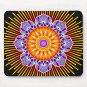 Mandala gult violet black musmatta
