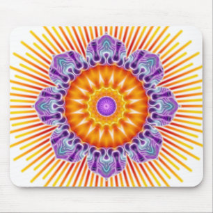Mandala gult violet musmatta