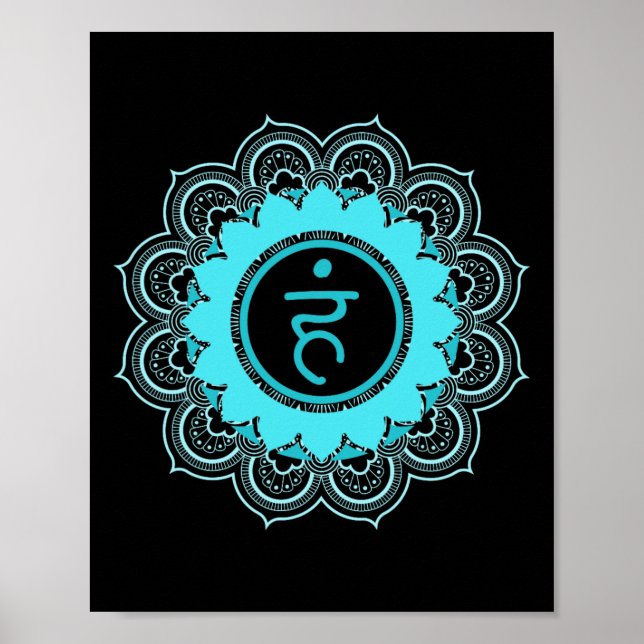 Mandala Hals Chakra Vishuddha Poster (Framsidan)