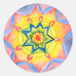 Mandala Hand målade Design Sticker Runt Klistermärke