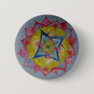 Mandala Hand målade stjärnornas rundade knapp