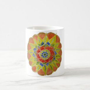 Mandala handmålad Art White Mugg