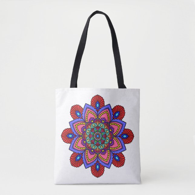 Mandala-handväskor och shoppingväska tygkasse (Framsida)