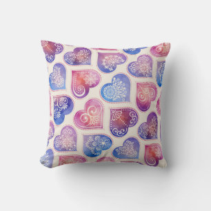 Mandala Hearts Mönster Kudde