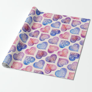 Mandala Hearts Mönster Presentpapper