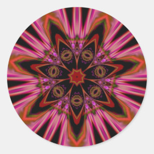 Mandala Helig Circles #003 Sticker Runt Klistermärke