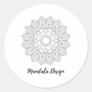 Mandala Helig Geometri Konst Yoga Mantra Blomma Lo Runt Klistermärke