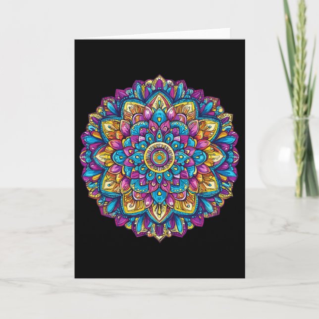 Mandala Helig Geometri Meditation  Kort (Framsida)